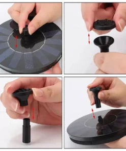 3W Solar Fountain with LED Lights & Multiple Nozzles