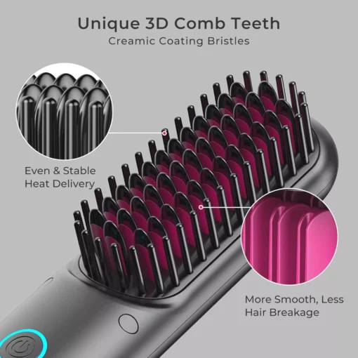 Wireless Dual-Purpose Mini Hair Straightener & Curler with Ionic Technology - Image 6
