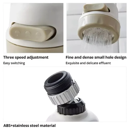 3-Mode Anti-Splash Supercharged Kitchen Faucet Sprinkler with Filter - Image 4