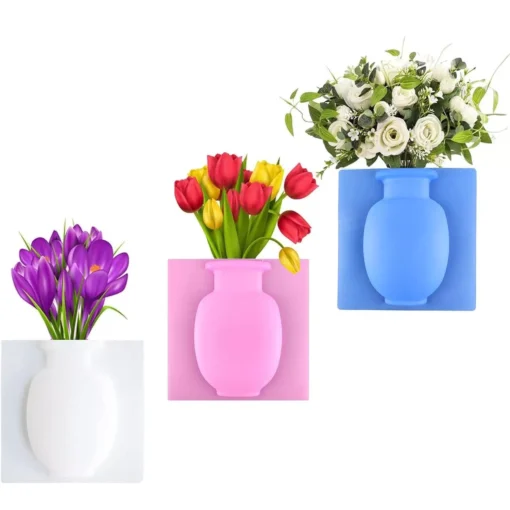 Modern Silicone Suction Cup Wall Vase - Image 3