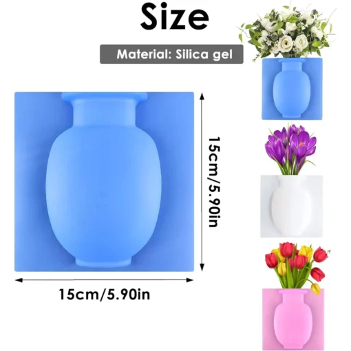 Modern Silicone Suction Cup Wall Vase - Image 7