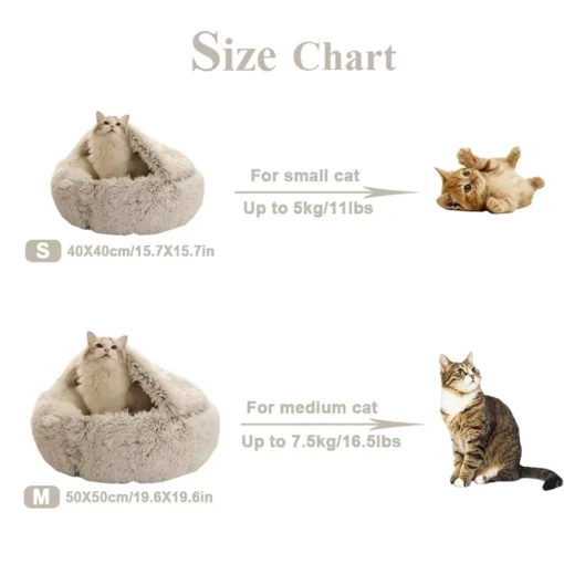 Warm Long Plush Cat Bed - Image 8