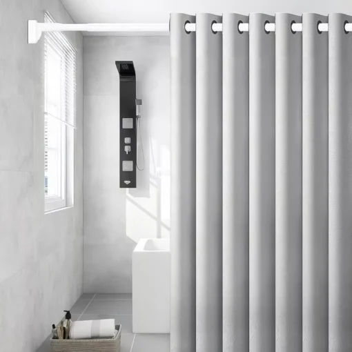 Adjustable Stainless Steel Shower Curtain Rod Holder - Image 10