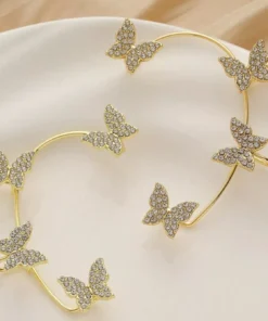 Crystal Butterfly Clip Earrings