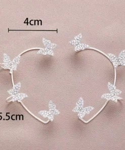Crystal Butterfly Clip Earrings