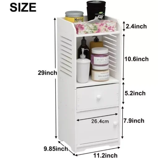 Compact White Bathroom Storage Cabinet - Image 7
