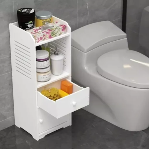 Compact White Bathroom Storage Cabinet - Image 4