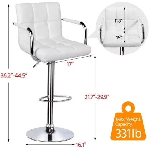Luxury Adjustable Square Bar Stools - Image 5