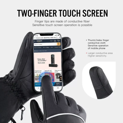 Touchscreen Waterproof Heated Winter Gloves for Outdoor Activities - Image 5