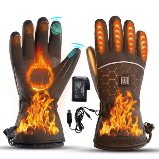 Touchscreen Waterproof Heated Winter Gloves for Outdoor Activities - Image 9
