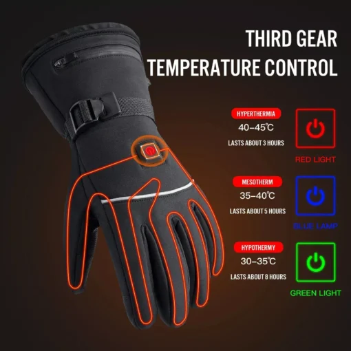 Touchscreen Waterproof Heated Winter Gloves for Outdoor Activities - Image 3