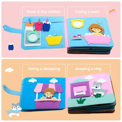 Montessori Toddler Learning Cloth Book - Image 4