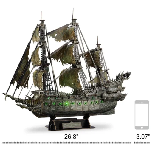 3D LED Flying Dutchman Pirate Ship Puzzle – 360 Pieces - Image 8