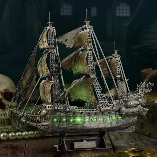3D LED Flying Dutchman Pirate Ship Puzzle – 360 Pieces