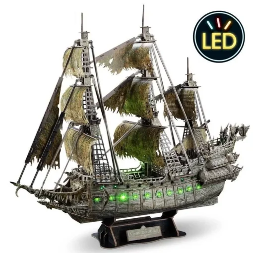 3D LED Flying Dutchman Pirate Ship Puzzle – 360 Pieces - Image 2