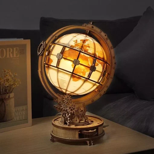 3D Wooden Puzzle Telescope and Orrery Model Kits - Image 3