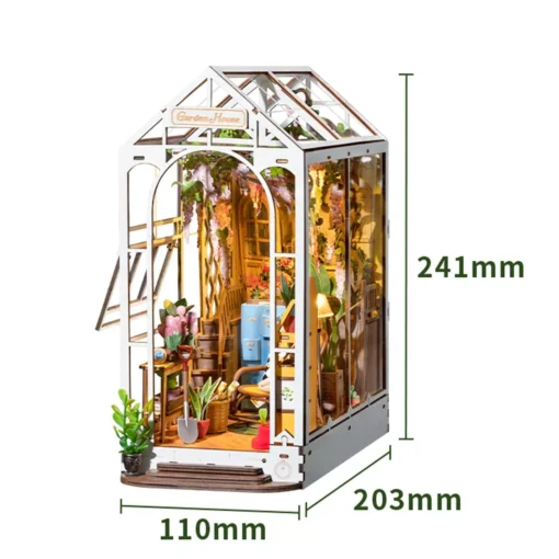 DIY 3D Book Nook Gardenhouse Puzzle with Lights - Image 7