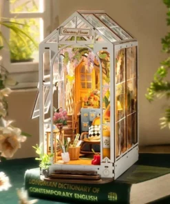 DIY 3D Book Nook Gardenhouse Puzzle with Lights
