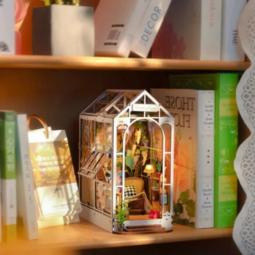DIY 3D Book Nook Gardenhouse Puzzle with Lights - Image 5