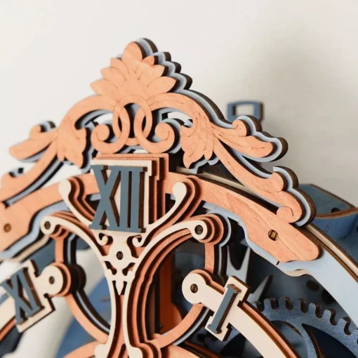 Wall Clock 3D Wooden Puzzle – Enchanting IQ Puzzle Model - Image 3