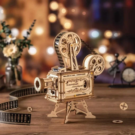 DIY 3D Wooden Film Projector Model Kit - Image 2
