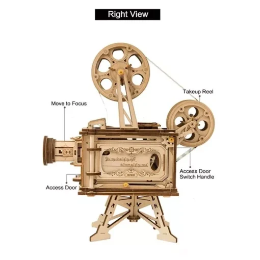 DIY 3D Wooden Film Projector Model Kit - Image 10