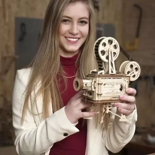 DIY 3D Wooden Film Projector Model Kit - Image 8