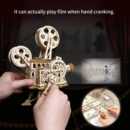 DIY 3D Wooden Film Projector Model Kit - Image 7