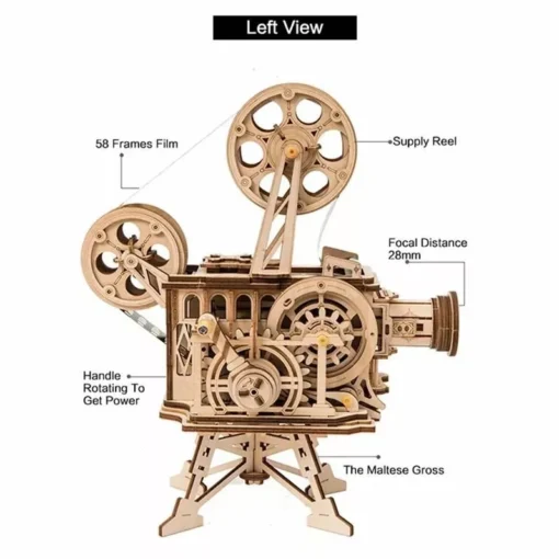DIY 3D Wooden Film Projector Model Kit - Image 11