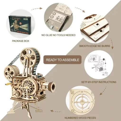 Classic Film Vitascope 3D Wooden Puzzle - Image 6