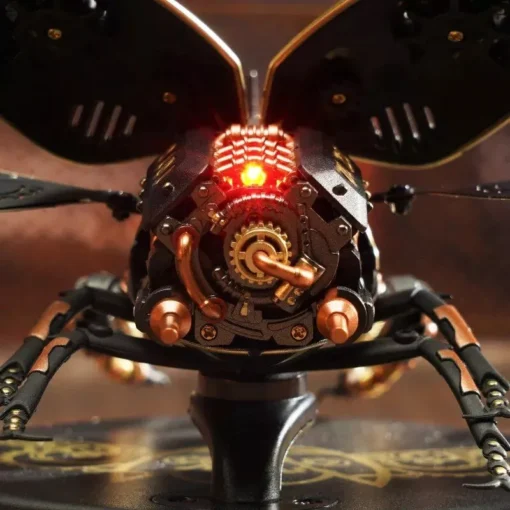 3D Puzzle Golden Coin Turtle with LED Light – Steampunk Building Block Toy - Image 9