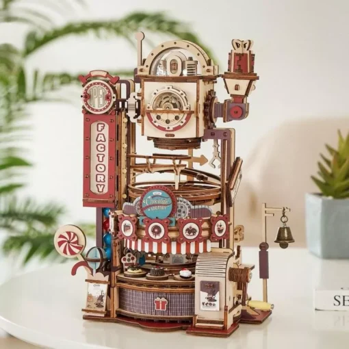 DIY Chocolate Factory Marble Run – 3D Wooden Puzzle Toy