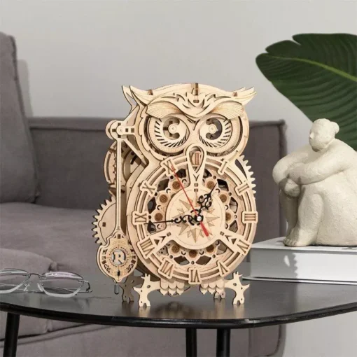 3D Wooden Owl Clock Puzzle – Interactive Building Kit for Creative Minds