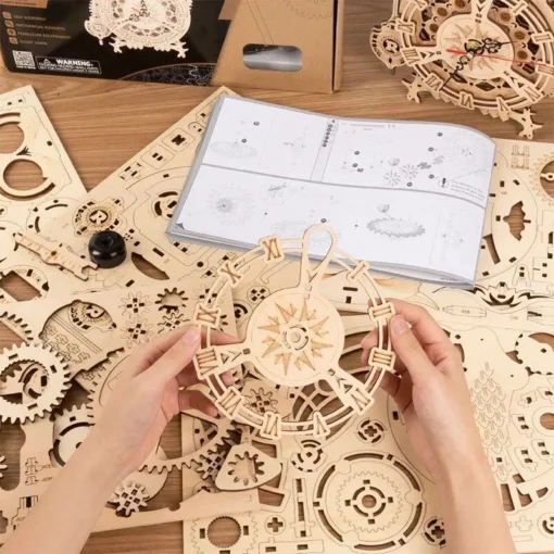 3D Wooden Owl Clock Puzzle – Interactive Building Kit for Creative Minds - Image 3