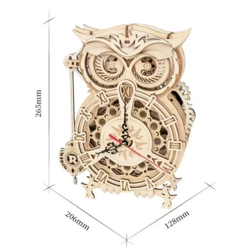 3D Wooden Owl Clock Puzzle – Interactive Building Kit for Creative Minds - Image 7