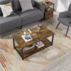 Rustic Industrial Coffee Table with Storage Shelf