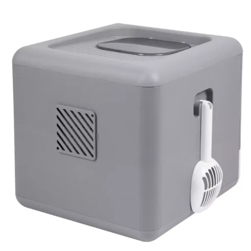 Foldable Top-Entry Cat Litter Box with Odor-Control Filter & Scoop Drawer - Image 6