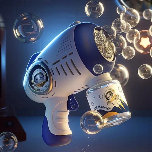 Electric Space-Themed Gatling Bubble Gun for Kids - Image 2