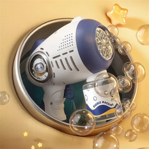 Electric Space-Themed Gatling Bubble Gun for Kids
