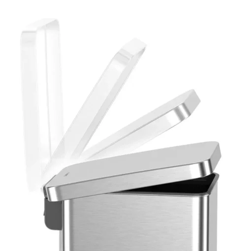 Stainless Steel Slim Step-On Kitchen Trash Can - Image 6