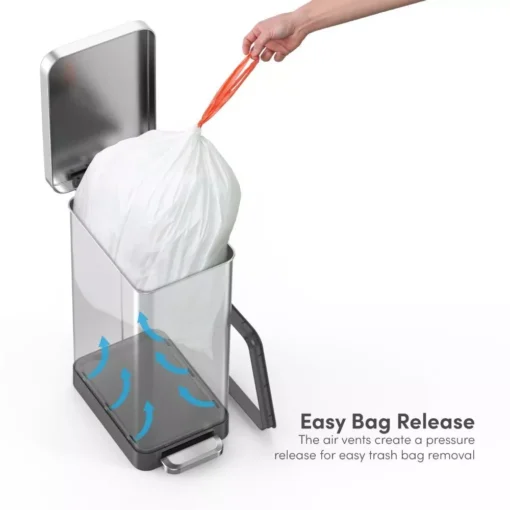 Stainless Steel Slim Step-On Kitchen Trash Can - Image 7