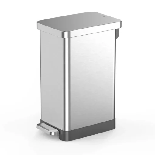 Stainless Steel Slim Step-On Kitchen Trash Can - Image 3