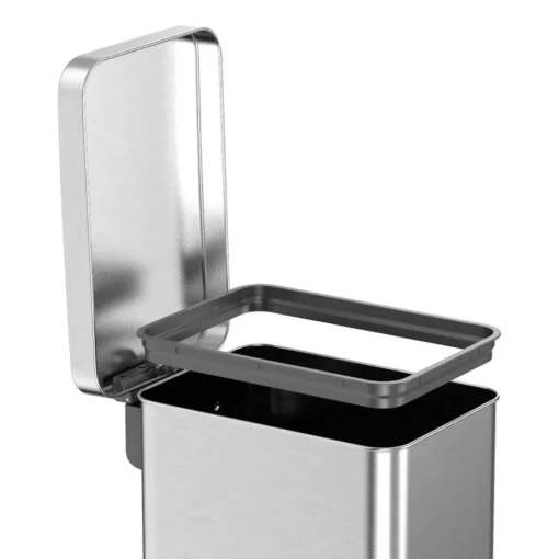 Stainless Steel Slim Step-On Kitchen Trash Can - Image 4