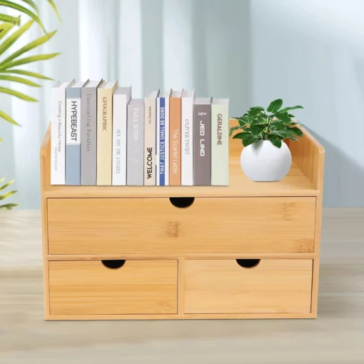 Original Bamboo 3-Drawer Desk Organizer