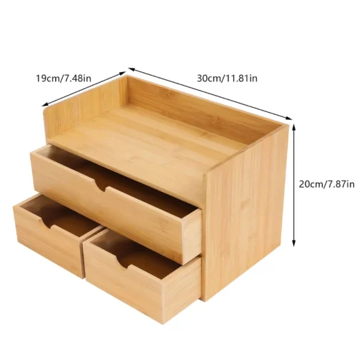 Original Bamboo 3-Drawer Desk Organizer - Image 7