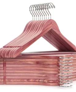 Luxurious Red Cedar Wood Hangers 30-Pack with 360° Swivel Hook