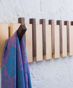 Wall-Mounted Wooden Coat & Hat Rack