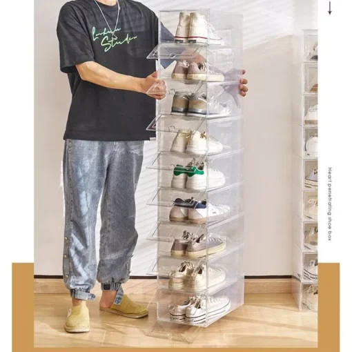 Transparent Shoe Storage Organizer Box - Image 3