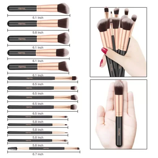 14-Piece Professional Makeup Brush Set - Image 7