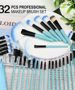 Professional Makeup Brush Set with Eco-Friendly Wooden Handles and Bag